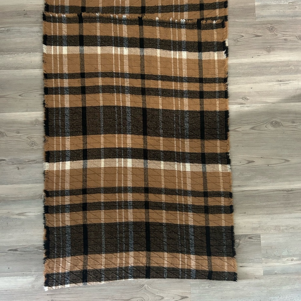 Plaid Brown and Black Scarf Body Wrap Fall /Autumn Accessories